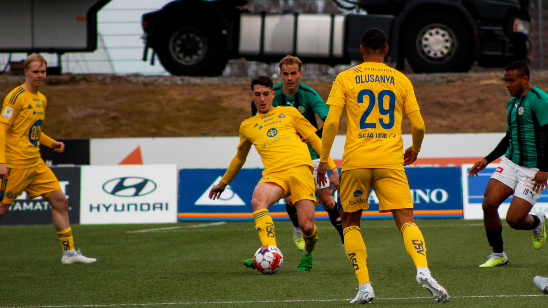 Anthony Olusanya, Georgios Kanellopoulos - HJK Helsinki. Photo: © Sanni Miettinen